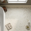 Calacatta Oliva Marble 1x1 Honed Mosaic — Bathroom floor