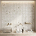 Calacatta Oliva Marble 1x1 Honed Mosaic — Spa spa interior