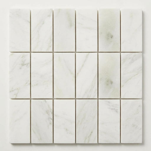 Calacatta Oliva Marble 1x2 Honed Herringbone Mosaic close-up