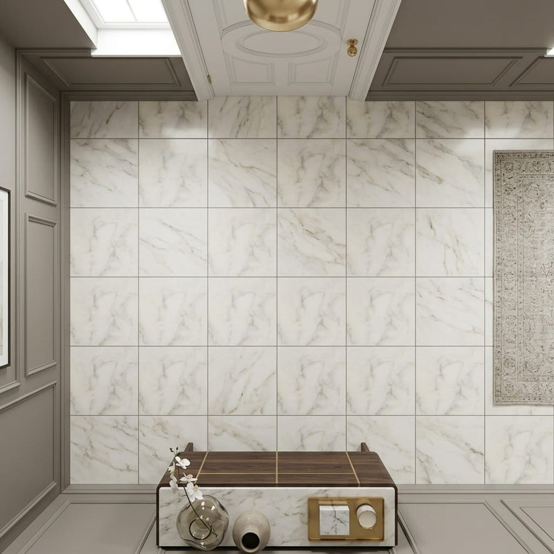 Calacatta Oliva Marble 12x12 Honed Tile — Hallway floor