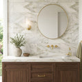 Calacatta Oliva Marble 12x24 Honed Tile — Bathroom vanity wall