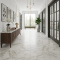 Calacatta Oliva Marble 18x18 Honed Tile — Hallway floor