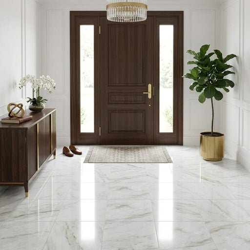 Calacatta Oliva Marble 18x18 Polished Tile — Foyer floor