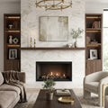 Calacatta Oliva Marble 18x36 Honed Tile — Living Room fireplace surround