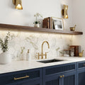 Calacatta Oliva Marble 2x2 Honed Hexagon Mosaic — Kitchen backsplash