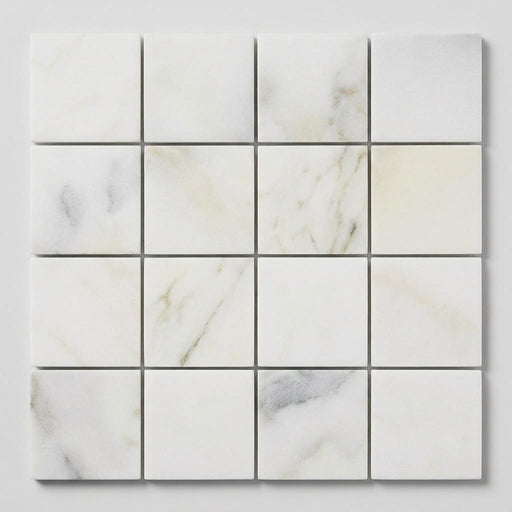 Calacatta Oliva Marble 2x2 Honed Mosaic close-up
