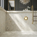 Calacatta Oliva Marble 2x2 Honed Mosaic — Swimming Pool pool interior tiling