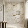 Calacatta Oliva Marble 24x24 Honed Tile — Bathroom shower wall