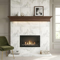 Calacatta Oliva Marble 24x24 Honed Tile — Living Room fireplace surround