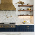 Calacatta Oliva Marble 3x3 Honed Hexagon Mosaic — Kitchen backsplash