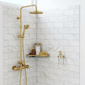 Calacatta Oliva Marble 3x6 Honed Tile — Bathroom shower wall
