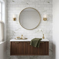 Calacatta Oliva Marble 3x6 Honed Tile — Bathroom wall