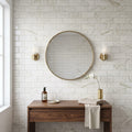 Calacatta Oliva Marble 3x6 Honed Tile — Bathroom wall
