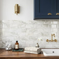 Calacatta Oliva Marble 3x6 Polished Tile — Laundry Room backsplash