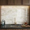 Calacatta Oliva Marble 3x6 Polished Tile — Wet Bar backsplash