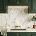 Calacatta Oliva Marble 6x12 Honed Tile — Laundry Room backsplash
