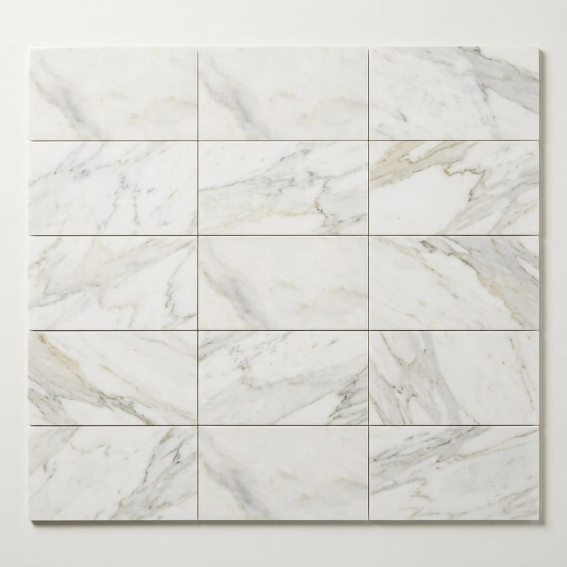 Calacatta Oliva Marble 6x12 Polished Tile close-up