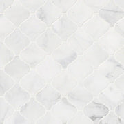 Calacatta Cressa Arabesque Pattern Honed Marble Mosaic Tile