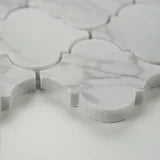 Calacatta Cressa Arabesque Pattern Honed Marble Mosaic Tile