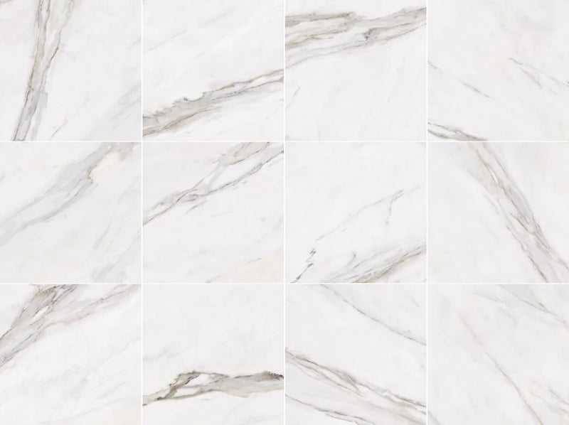 Calacatta Superwhite 23.6x23.6 Rectified Polished Porcelain Tile