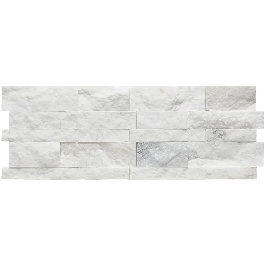 Calacatta UM Split 3D Stack 7-3/16x19-5/8 Mesh Marble Ledger Stone