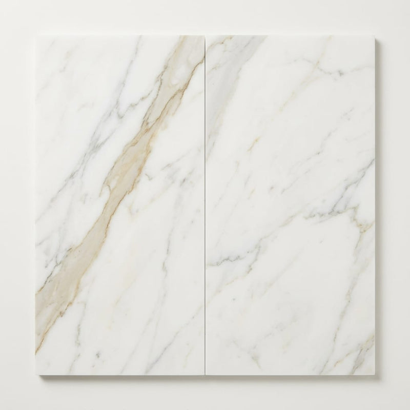 Calacatta Umber 12x24 Honed Marble Tile close-up