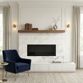 Calacatta Umber 12x24 Honed Marble Tile — Living Room fireplace surround