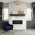 Calacatta Umber 12x24 Polished Marble Tile — Living Room fireplace surround