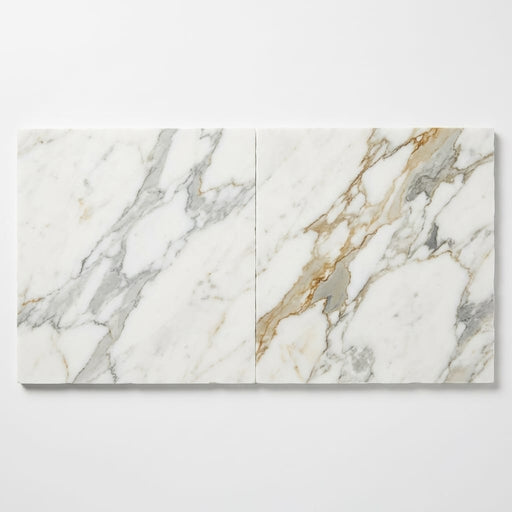 Calacatta Umber 24x24 Honed Marble Tile close-up