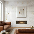 Calacatta Umber 24x24 Polished Marble Tile — Living Room feature wall