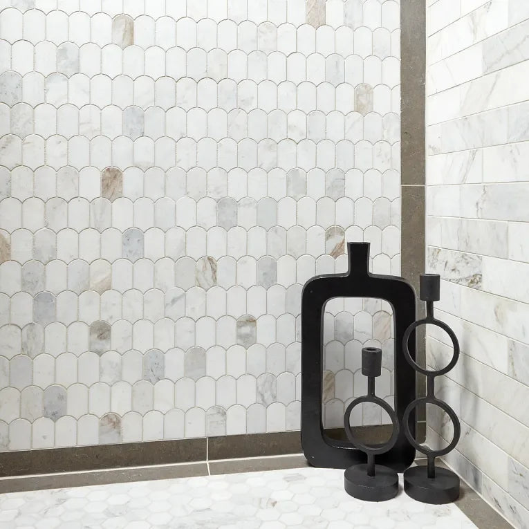 Calacatta Umber 2x2 Hexagon Honed Marble Mosaic