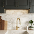 Calacatta Umber 3x12 Honed Marble Tile — Kitchen backsplash