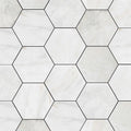 Calacatta Umber 8x8 Hexagon Honed Marble Mosaic