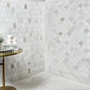 Calacatta Umber Penny Round 3/4 Inch Honed Marble Mosaic