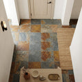 California Gold 12x12 Gauged Slate Tile — Hallway floor