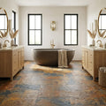 California Gold 12x24 Gauged Slate Tile — Bathroom floor