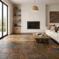 California Gold 12x24 Gauged Slate Tile — Living Room floor