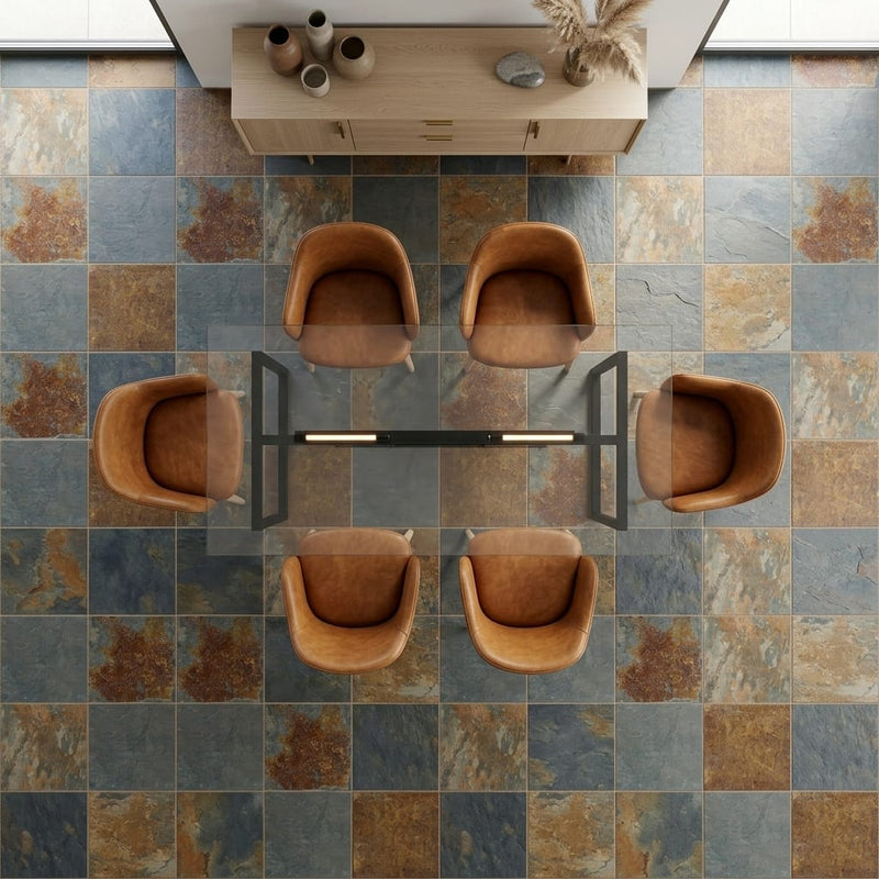 California Gold 24x24 Gauged Slate Tile — Dining Room floor
