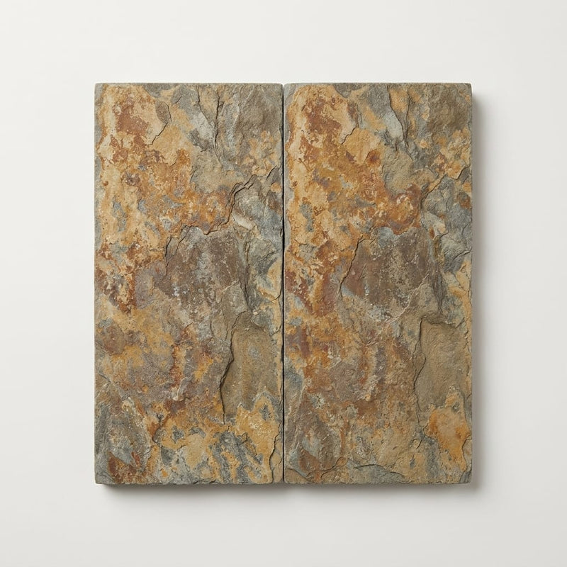 California Gold Slate Natural 10 x 24 x 2 Slate Wall Cap Cap 12x24 close-up