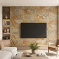 California Gold Slate Natural 10 x 24 x 2 Slate Wall Cap Cap 12x24 tile — Living Room feature wall