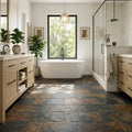 California Gold Slate Natural 12 x 24 x 2 Slate Wall Cap Cap 12x24 tile — Primary Bath floor