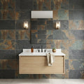 California Gold Slate Natural 16 x 24 x 2 Slate Wall Cap Cap 16x24 tile — Bathroom vanity wall