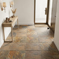 California Gold Slate Natural 21 x 21 x 2 Slate Column Cap Cap 20x20 tile — Hallway floor