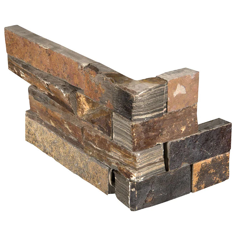 Rockmount California Gold Splitface 6x18 Corner Slate Ledger Stone