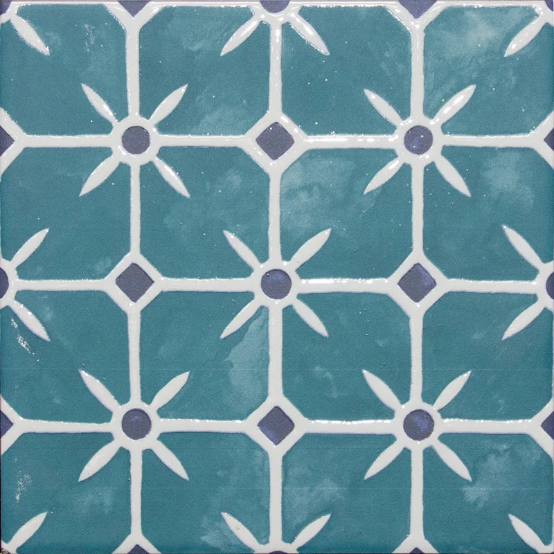 Caliope Turquoise 6x6 Porcelain Pool Tile