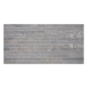 Canyon Grey Straight Stack 1x24 Mesh Porcelain Mosaic