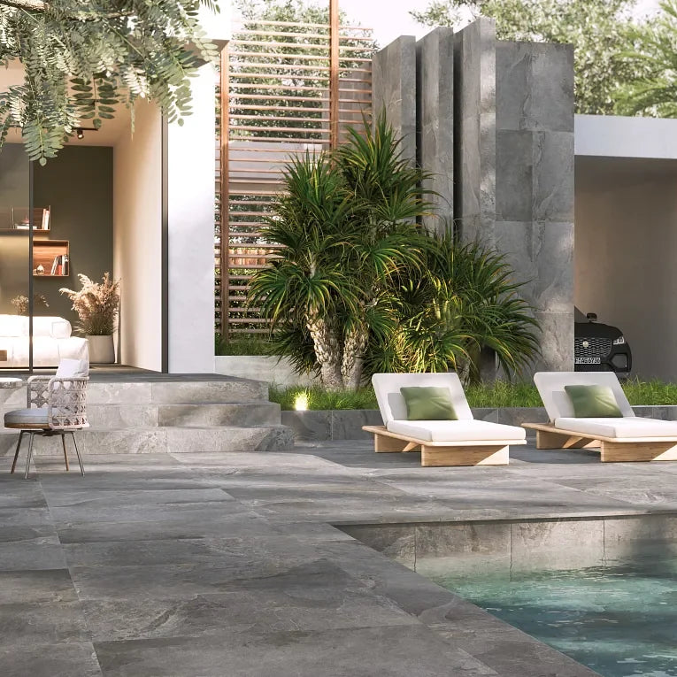 Canyon Grey 24x48 Anti-Slip Stone Look Porcelain Tile