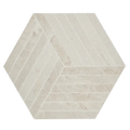 Canyon Ivory 16x18 Hexagon Mesh-Mounted Porcelain Mosaic