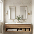 Canyon Ivory 24x48 Porcelain Tile — Bathroom vanity wall