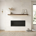 Canyon Ivory 24x48 Porcelain Tile — Living Room fireplace surround